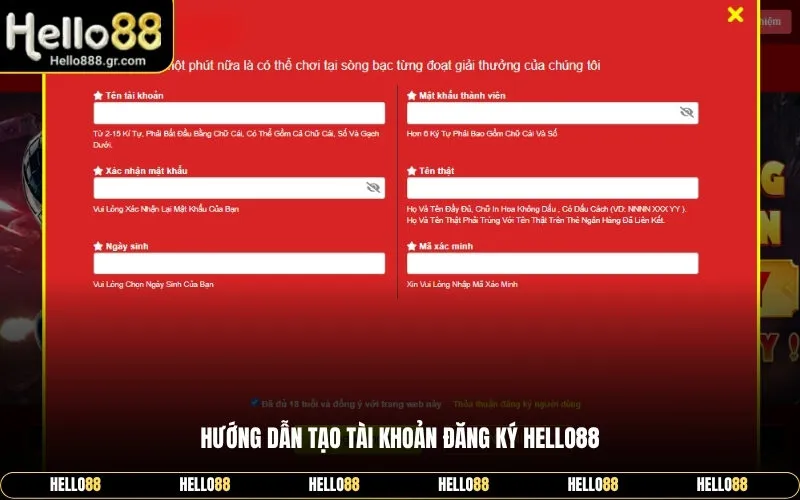 Hướng Dẫn Tạo Tài Khoản Đăng Ký Hello88
